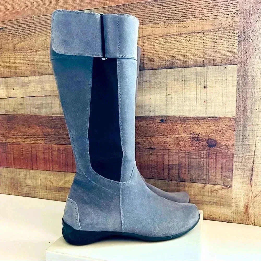 Paul Green Abby Riding Tall Suede/Leather Stretch Zip Up Boots